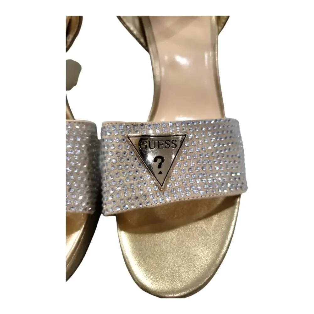 Guess Gold Rhinestone Wedge Heels